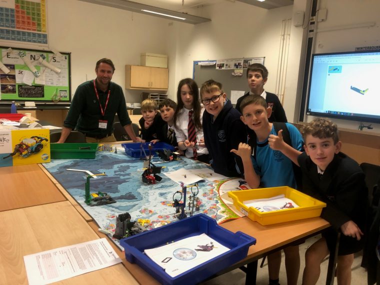 Tom meeting the students