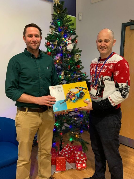 Tom with the Headteacher of Gordano School